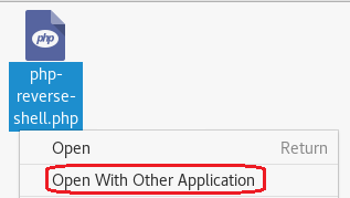 php- reverse- shell.php Open O en With Other Application Return 