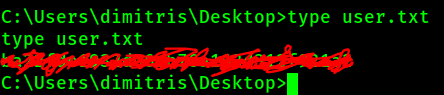 C: user.txt 
type user.txt 