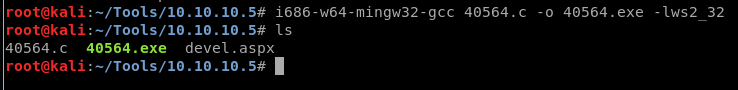 i686-w64-mingw32-gcc 40564.c 
40564. c 40564. exe devel . aspx 
-0 40564.exe 
-IWS2 32 