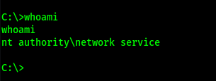 whoami 
nt authority\network service 